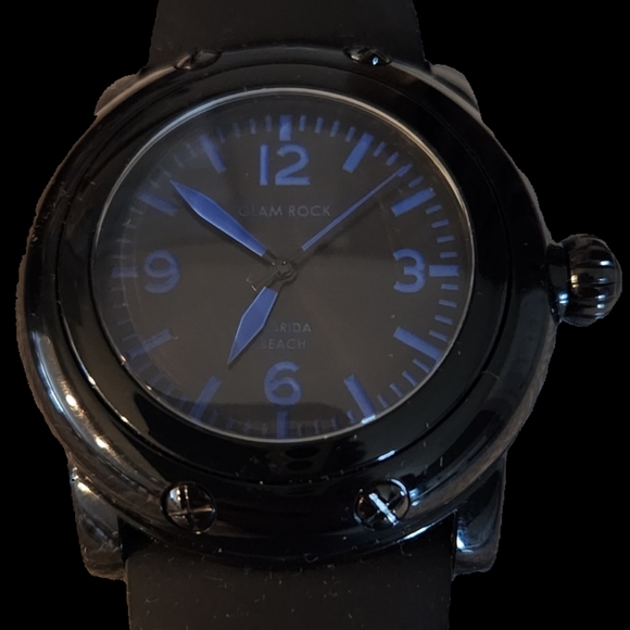 Glam Rock Black Blue Watch 62mm - Picture 3 of 3